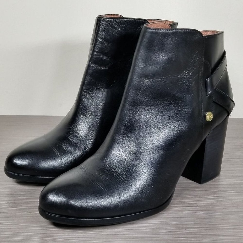 Louise et Cie Zanara Bootie,Black Leather, Womens Size 9.5 US / 39.5